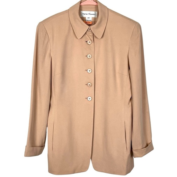 Rena Rowen 100% Silk Spring & Summer Career Long-Line Blazer Size 6 - Picture 1 of 12